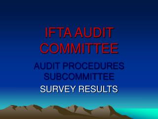 IFTA AUDIT COMMITTEE