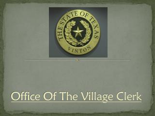 Office Of The Village Clerk