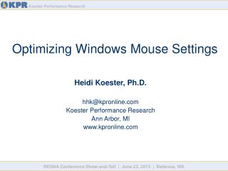 Optimizing Windows Mouse Settings
