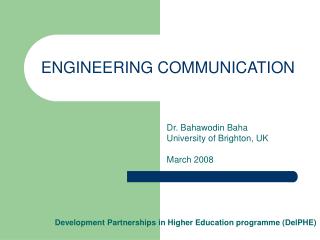 ENGINEERING COMMUNICATION