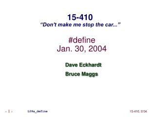 #define Jan. 30, 2004