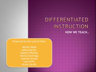 Differentiated Instruction