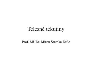 Telesné tekutiny