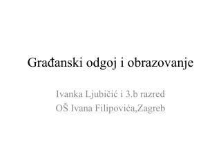 Građanski odgoj i obrazovanje