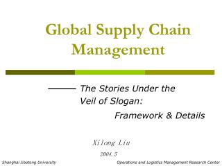 Global Supply Chain Management