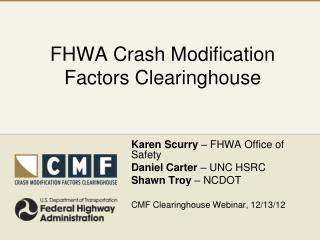 FHWA Crash Modification Factors Clearinghouse