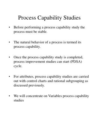Process Capability Studies
