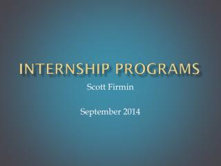 Internship Programs