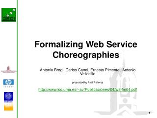 Formalizing Web Service Choreographies