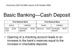 Basic Banking—Cash Deposit