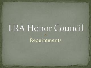 LRA Honor Council