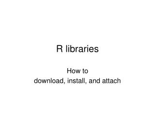 R libraries