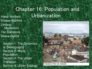 Chapter 16: Population and Urbanization