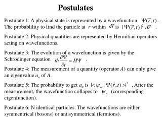 Postulates