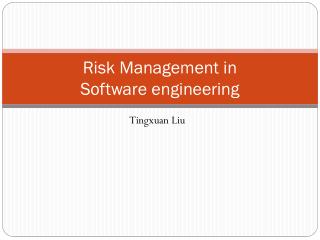 Risk Management in Software engineering