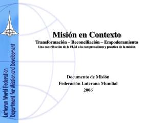 Documento de Misión Federación Luterana Mundial 2006