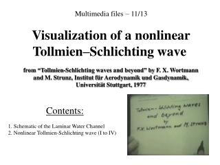 Multimedia files – 11/13 Visualization of a nonlinear Tollmien–Schlichting wave