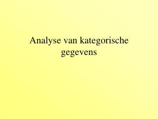 Analyse van kategorische gegevens