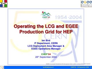 Operating the LCG and EGEE Production Grid for HEP