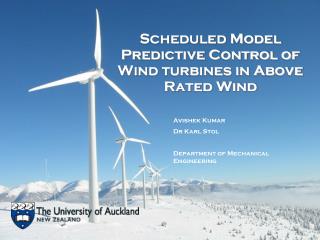 Scheduled Model Predictive Control of Wind turbines in Above Rated Wind