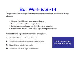Bell Work 8/25/14