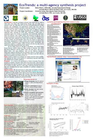 EcoTrends: a multi-agency synthesis project