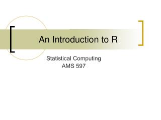 An Introduction to R