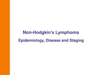 Non-Hodgkinâ€™s Lymphoma