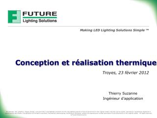 Conception et réalisation thermique