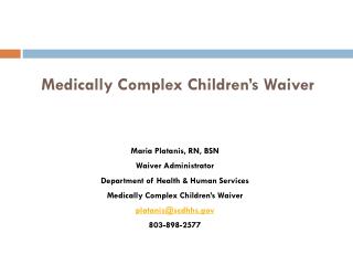 Medically Complex Children’s Waiver