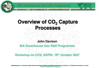 Overview of CO 2 Capture Processes