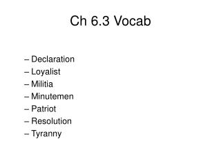 Ch 6.3 Vocab