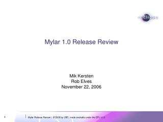 Mylar 1.0 Release Review