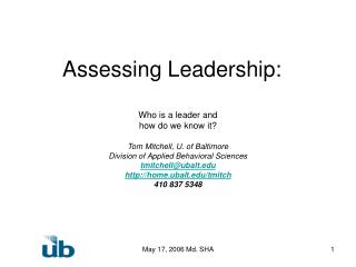 Assessing Leadership: