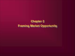 Chapter 2 Framing Market Opportunity