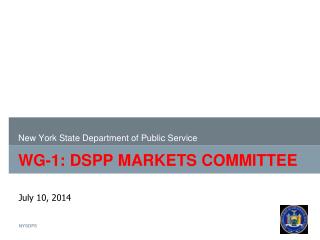 WG-1: DSPP MARKETS COMMITTEE