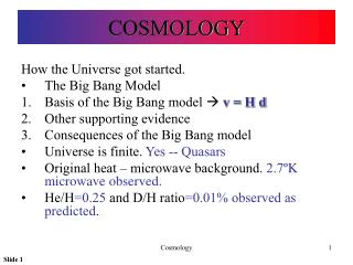 COSMOLOGY