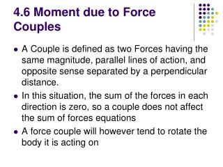 4.6 Moment due to Force Couples