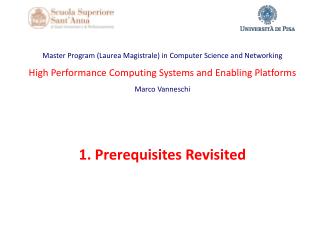 Master Program (Laurea Magistrale) in Computer Science and Networking