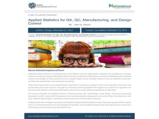 Applied Statistics for QA, QC, Manufacturing