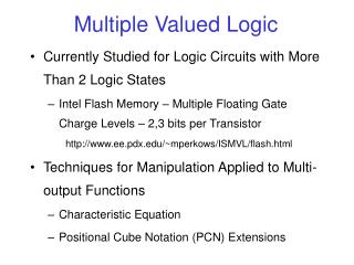 Multiple Valued Logic