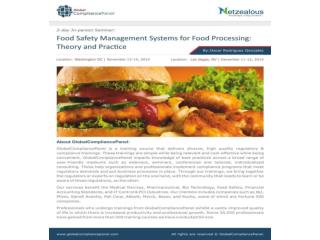 Food safety management systems for food processing