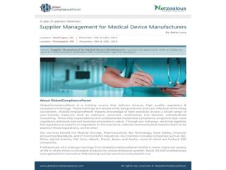 Supplier Management for Medical Device Manufacturers