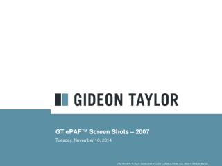 GT ePAF™ Screen Shots – 2007