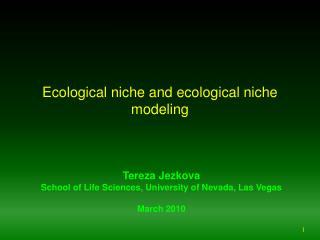 Ecological niche and ecological niche modeling