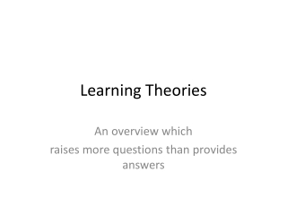 Learning Theories