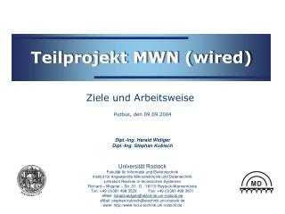 Teilprojekt MWN (wired)