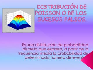 DISTRIBUCIÓN DE POISSON O DE LOS SUCESOS FALSOS.