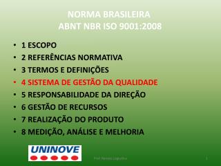 NORMA BRASILEIRA ABNT NBR ISO 9001:2008