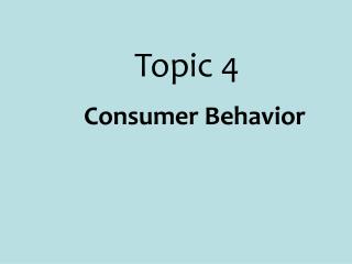 Consumer Behavior